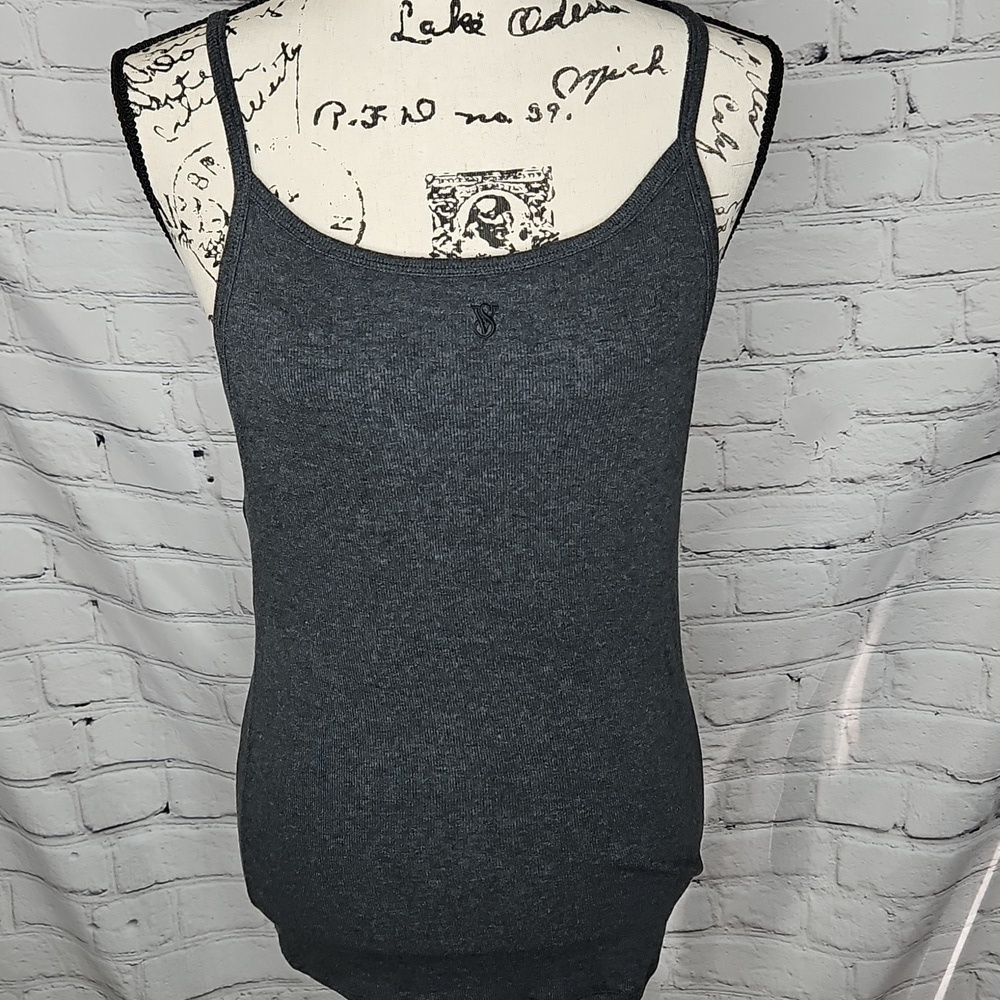 Victoria's Secret Ribbed Shelf Bra Racerback Tank Top Size Large Long